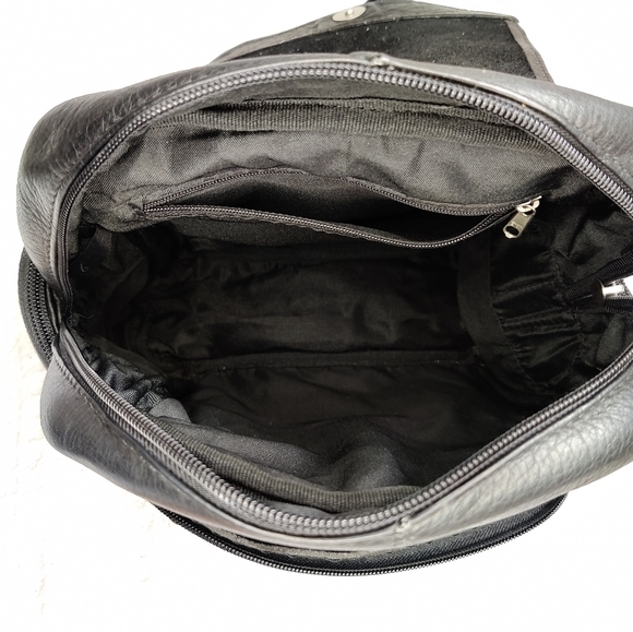 Vintage leather backpack small black - Picture 7 of 14